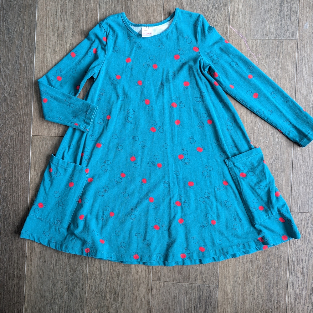 Hanna Andersson Apples Skater Dress Size 8yrs